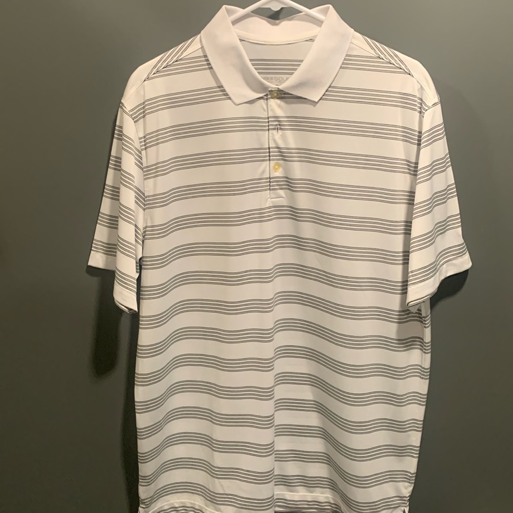 Large White Nike Dri-Fit Golf Polo